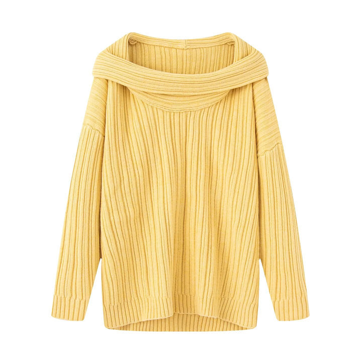 Damernas oversized stickad tröja med elegant sjalkrage Eva Jonsson-Eva Jonsson