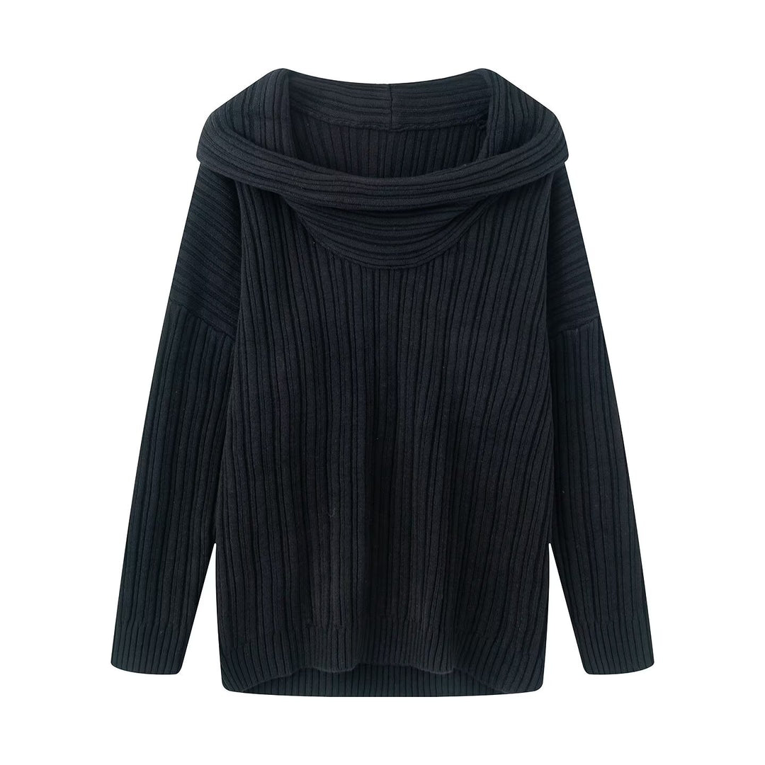 Damernas oversized stickad tröja med elegant sjalkrage Eva Jonsson-Eva Jonsson