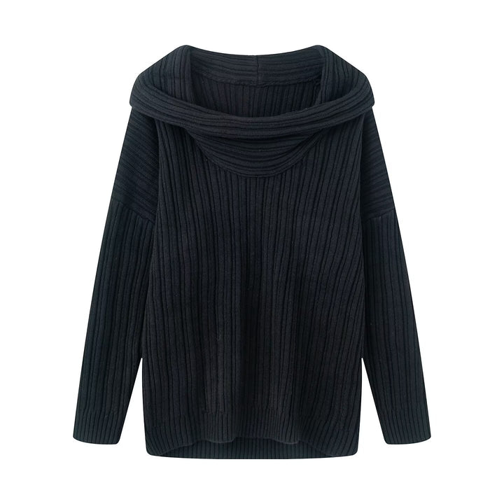 Damernas oversized stickad tröja med elegant sjalkrage Eva Jonsson-Eva Jonsson