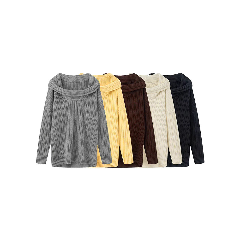 Damernas oversized stickad tröja med elegant sjalkrage Eva Jonsson-Eva Jonsson