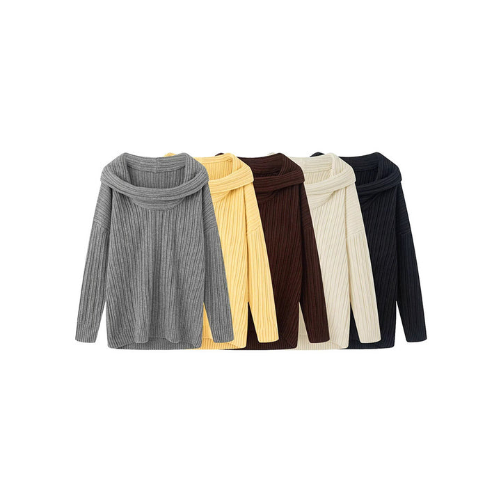 Damernas oversized stickad tröja med elegant sjalkrage Eva Jonsson-Eva Jonsson