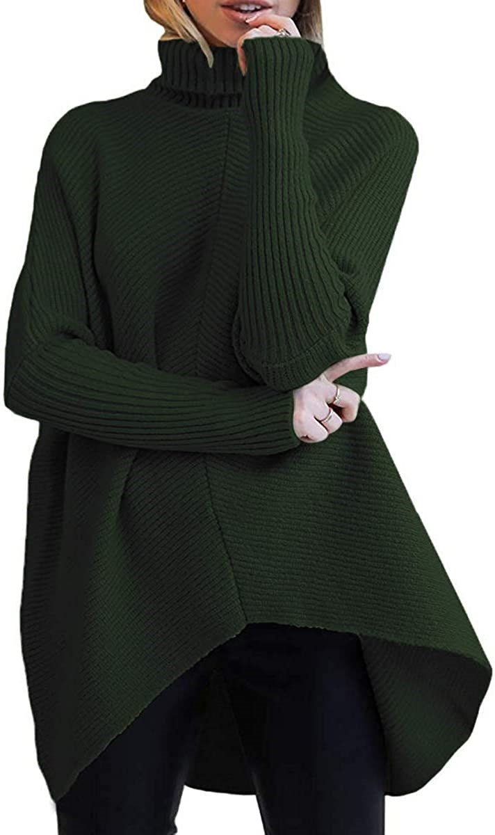 Damernas oversized stickad tröja med hög krage och strukturerad design Mirla-Eva Jonsson
