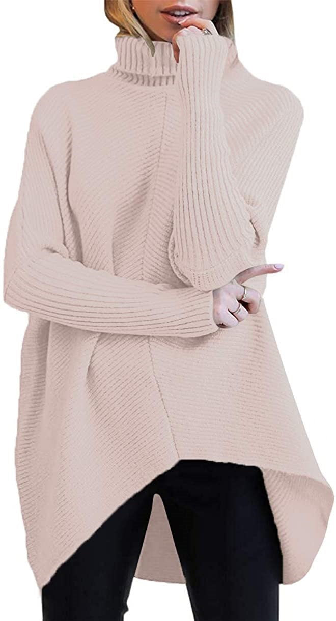 Damernas oversized stickad tröja med hög krage och strukturerad design Mirla-Eva Jonsson