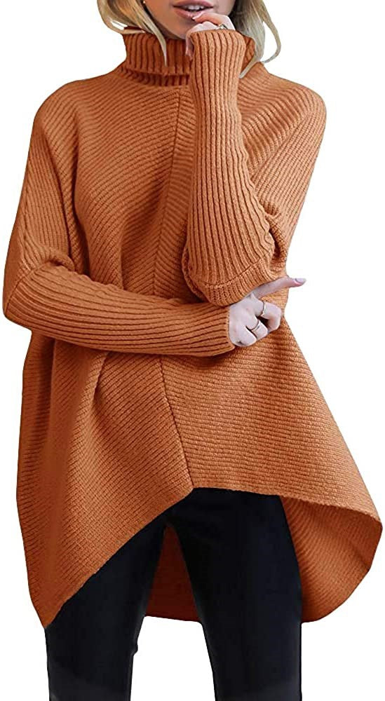 Damernas oversized stickad tröja med hög krage och strukturerad design Mirla-Eva Jonsson