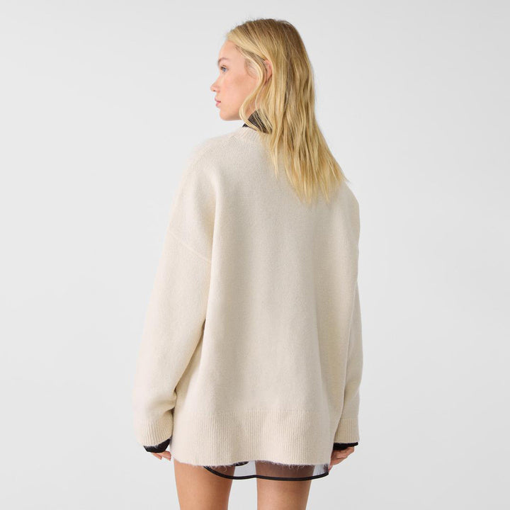 Damernas oversized stickad tröja med kreativt djurmotiv Mirla-Eva Jonsson