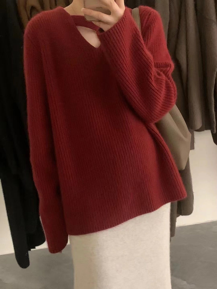 Damernas oversized tröja med modern U-ringning Mirla-Eva Jonsson