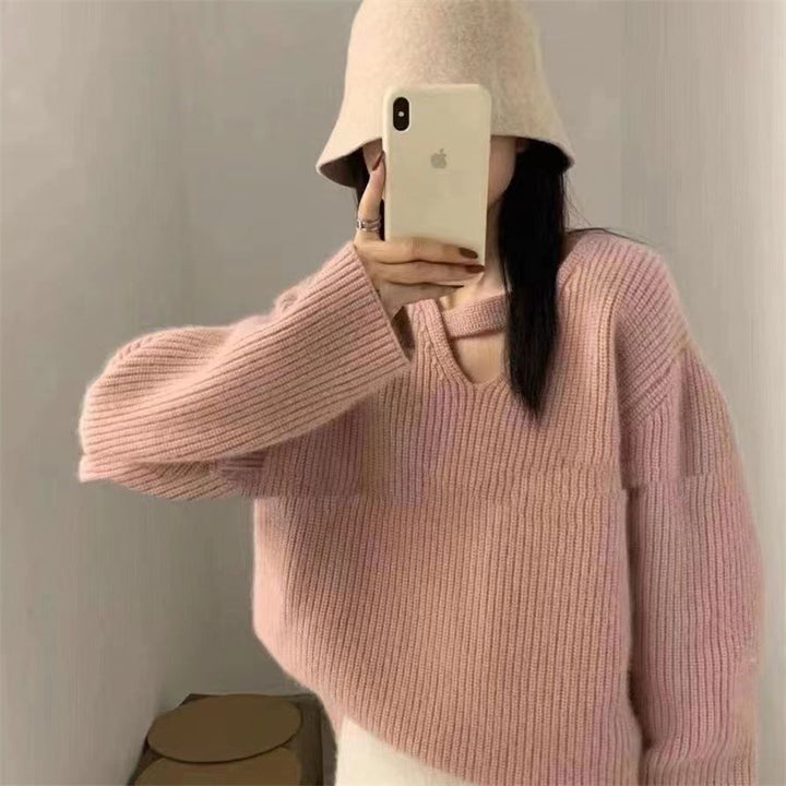 Damernas oversized tröja med modern U-ringning Mirla-Eva Jonsson