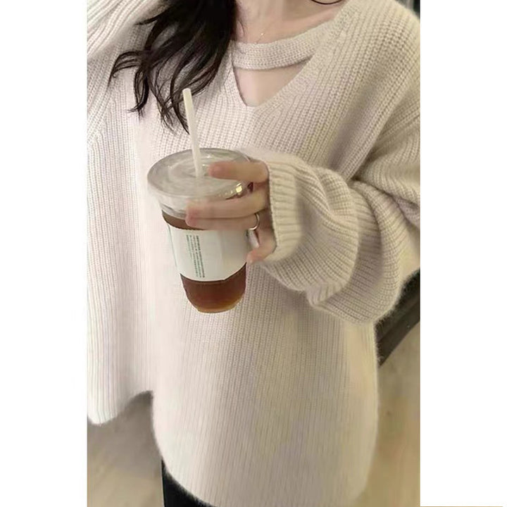 Damernas oversized tröja med modern U-ringning Mirla-Eva Jonsson