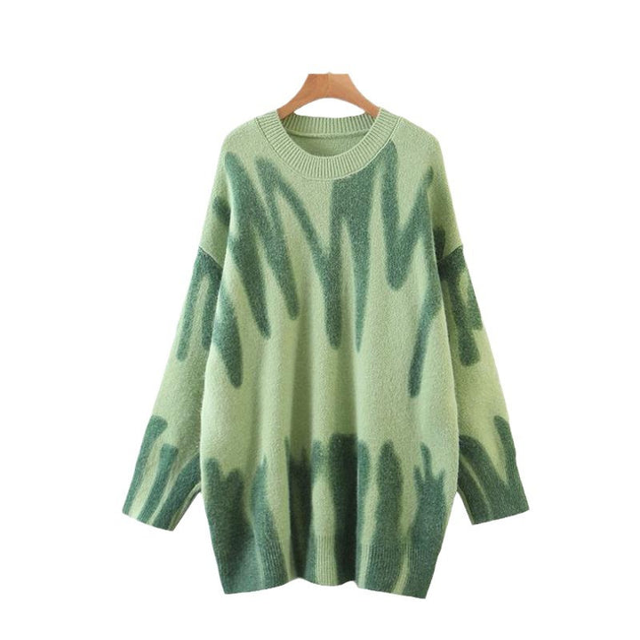 Damernas oversized tröja med modern färgmönsterblandning och avslappnad passform Eva Jonsson-Eva Jonsson