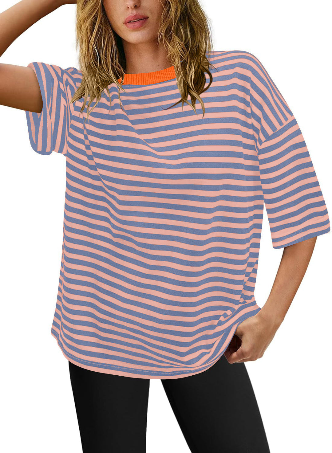 Damernas överstorlekar T-shirt med randigt mönster Mirla-Eva Jonsson