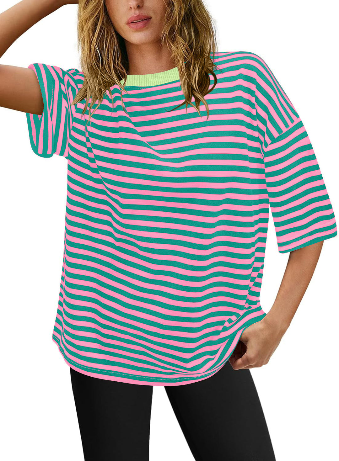Damernas överstorlekar T-shirt med randigt mönster Mirla-Eva Jonsson