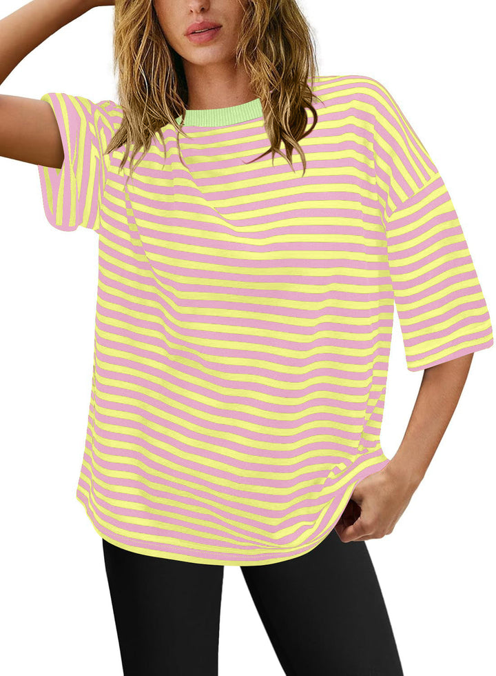 Damernas överstorlekar T-shirt med randigt mönster Mirla-Eva Jonsson