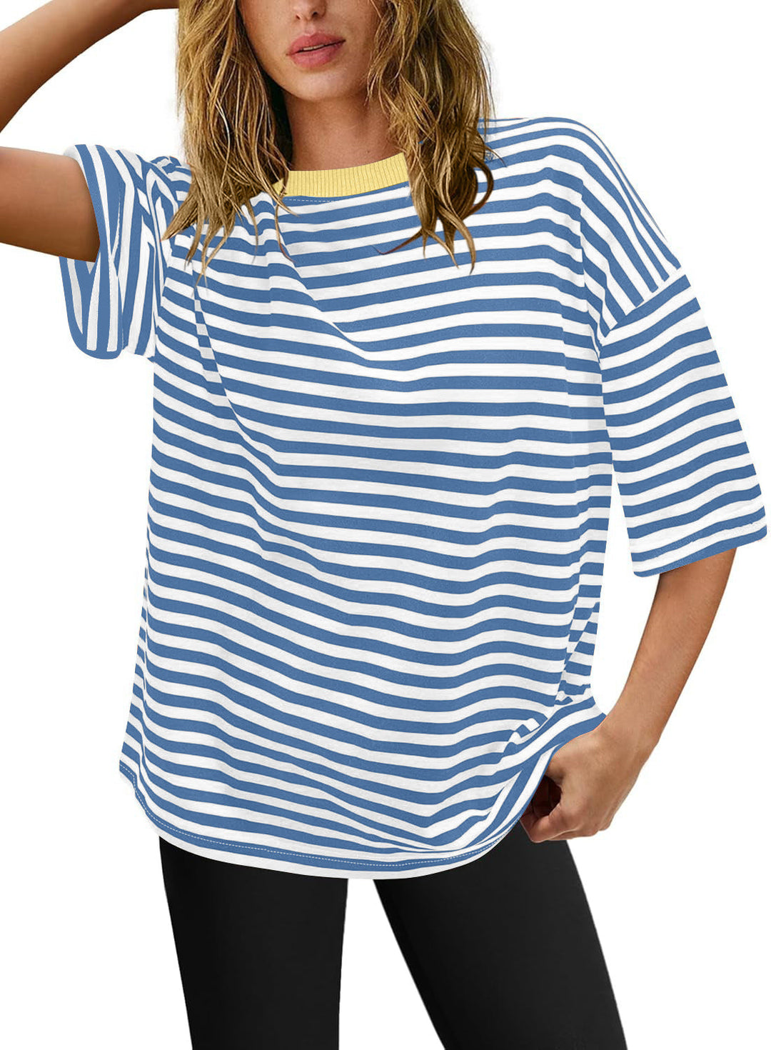 Damernas överstorlekar T-shirt med randigt mönster Mirla-Eva Jonsson