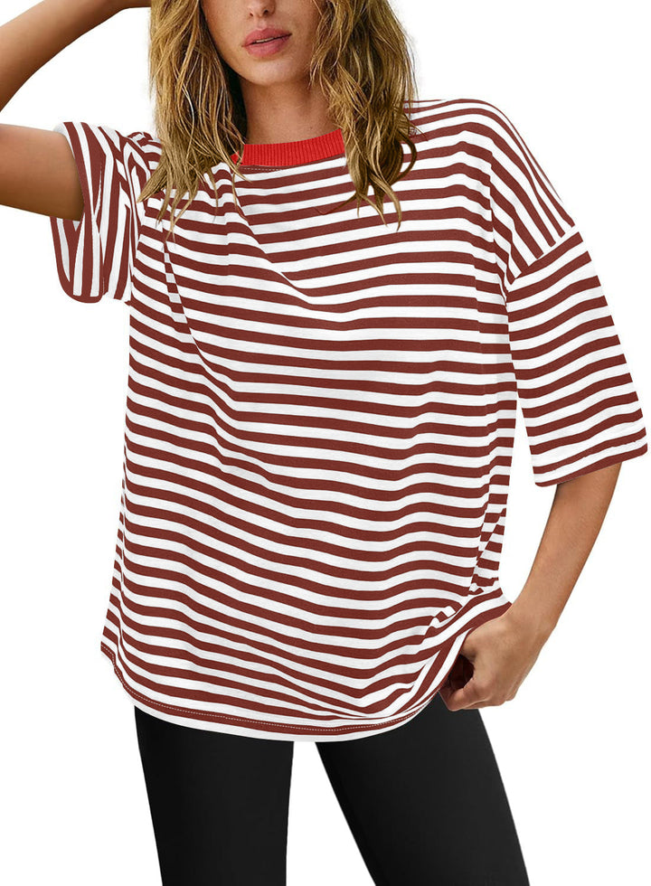 Damernas överstorlekar T-shirt med randigt mönster Mirla-Eva Jonsson