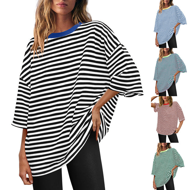Damernas överstorlekar T-shirt med randigt mönster Mirla-Eva Jonsson