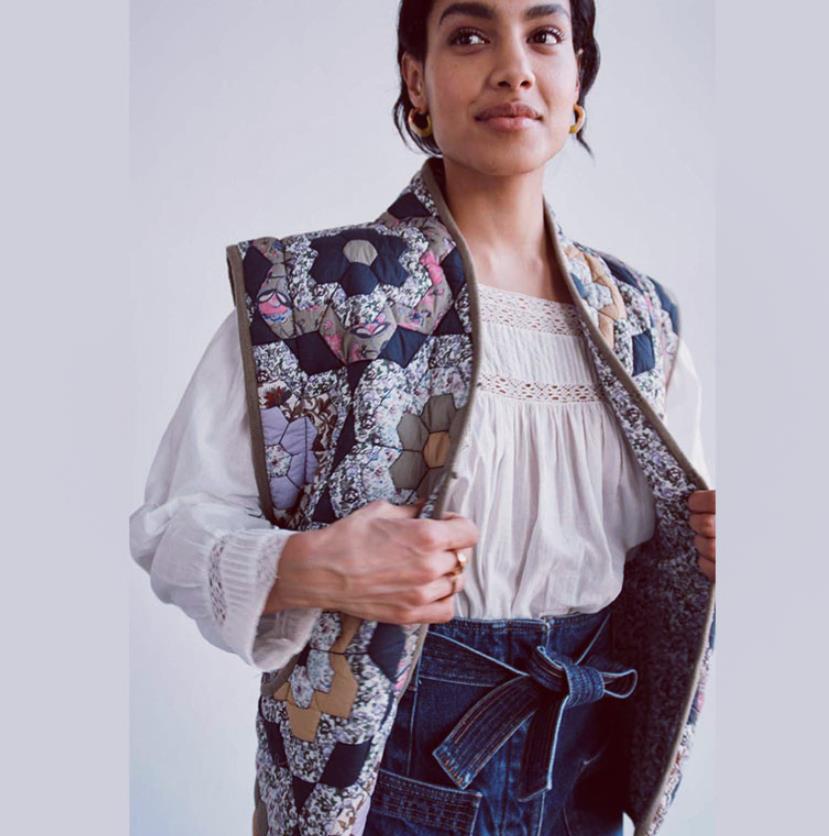 Damernas patchwork-väst Eva Jonsson-Eva Jonsson