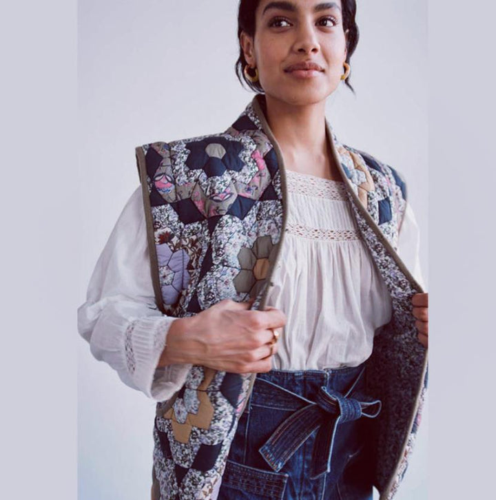 Damernas patchwork-väst Eva Jonsson-Eva Jonsson