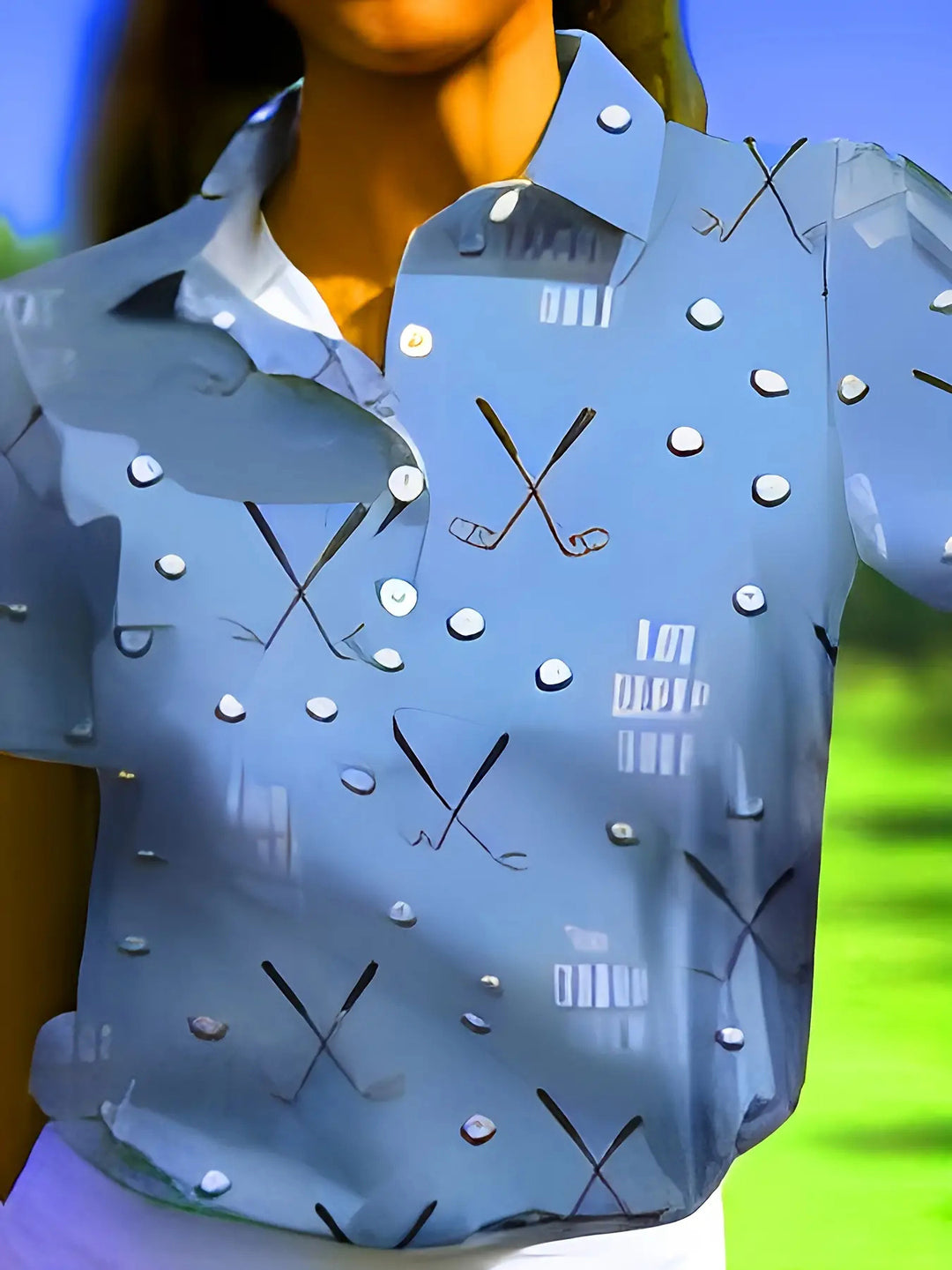Damernas poloshirt med modernt golfmönster och bekväm passform Mirla-Eva Jonsson