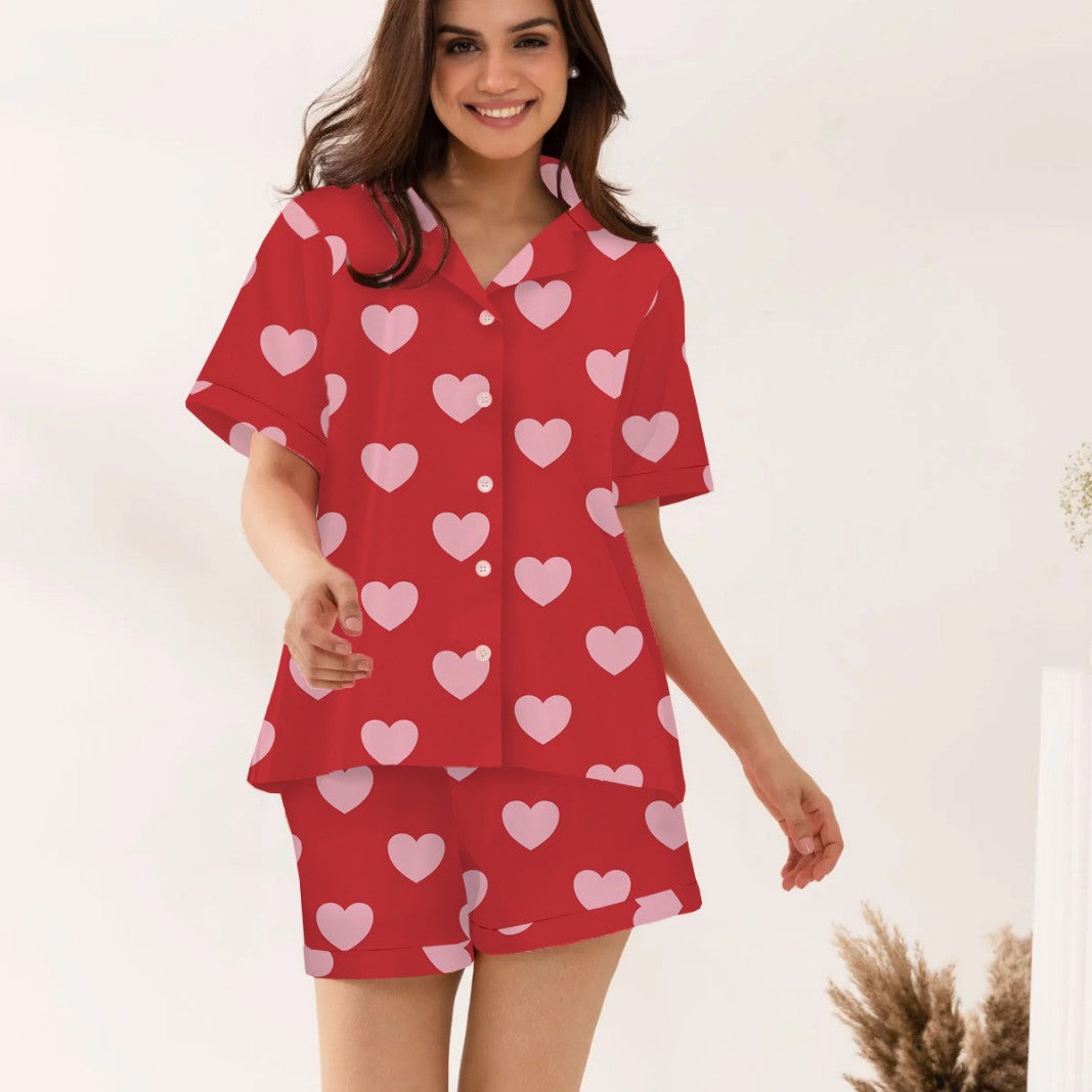 Damernas pyjamasset med hjärtmönster Eva Jonsson-Eva Jonsson