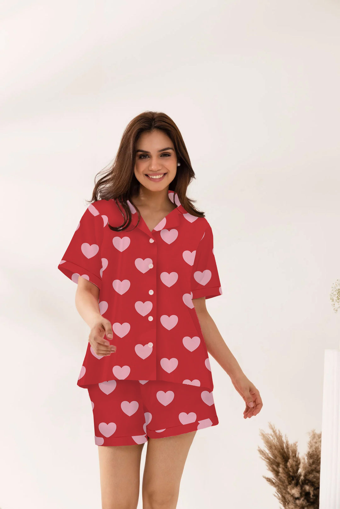 Damernas pyjamasset med hjärtmönster Eva Jonsson-Eva Jonsson