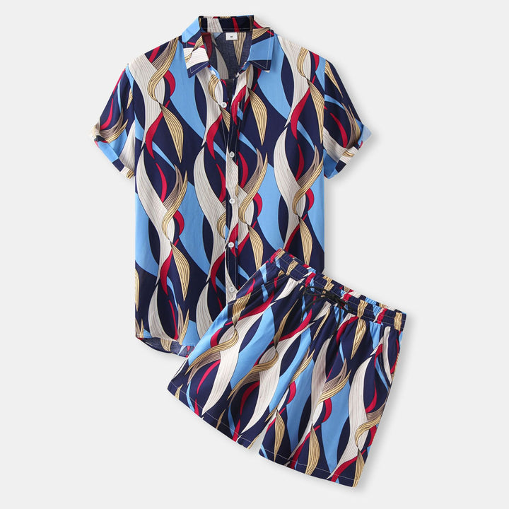 Damernas pyjamasset med modern grafisk mönster Mirla-Eva Jonsson