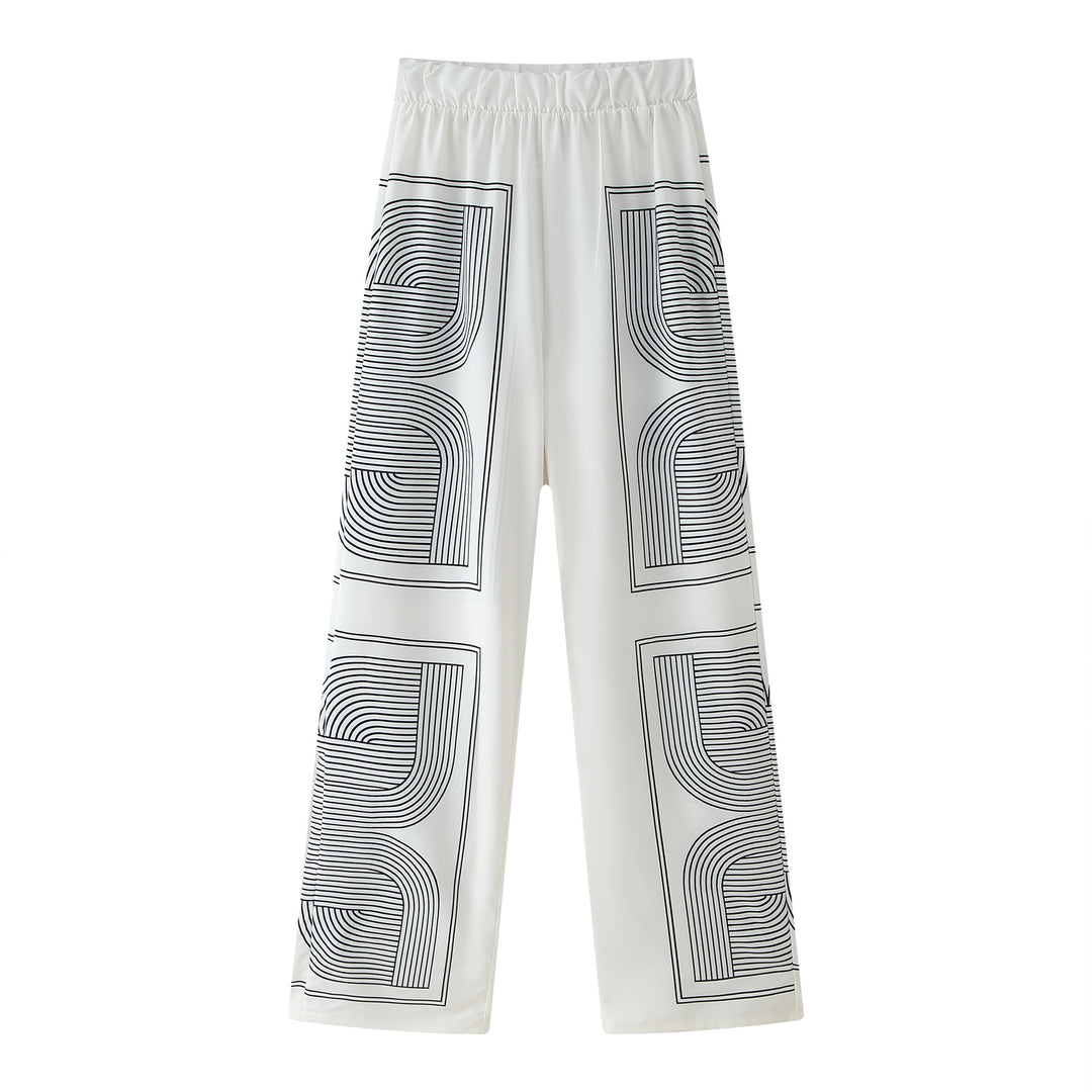Damernas pyjamasset med modernt geometriskt mönster Mirla-Eva Jonsson