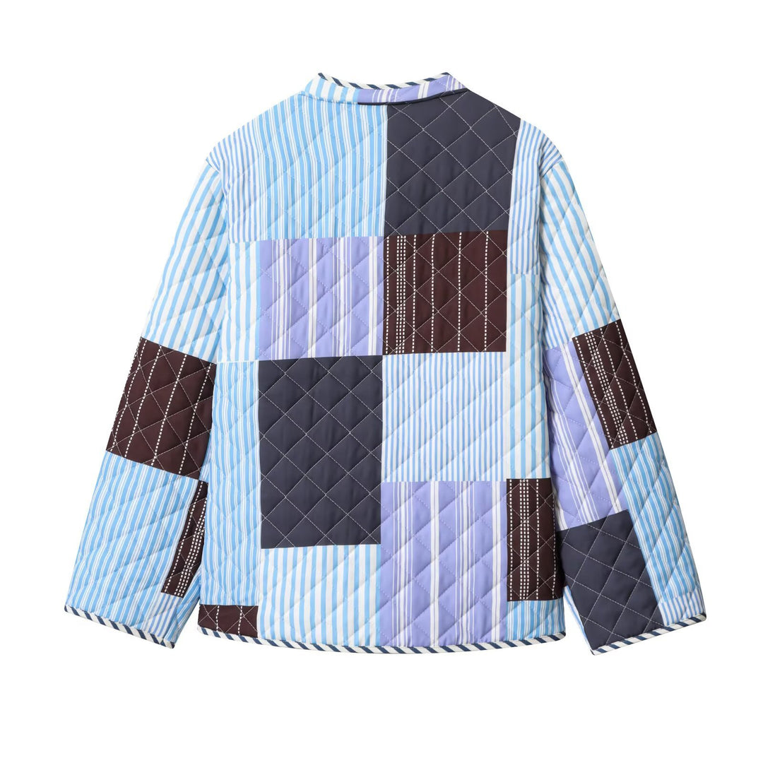 Damernas quiltad jacka med färgglad patchworkdesign Mirla-Eva Jonsson