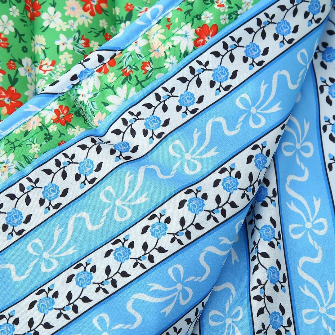 Damernas quiltade blommjacka med praktiska fickor och elegant krage Mirla-Eva Jonsson