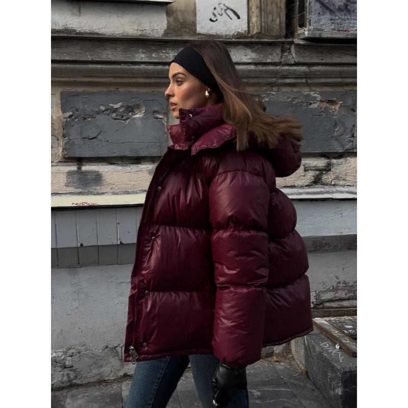 Damernas quiltade jacka med glänsande ystruktur Mirla-Eva Jonsson
