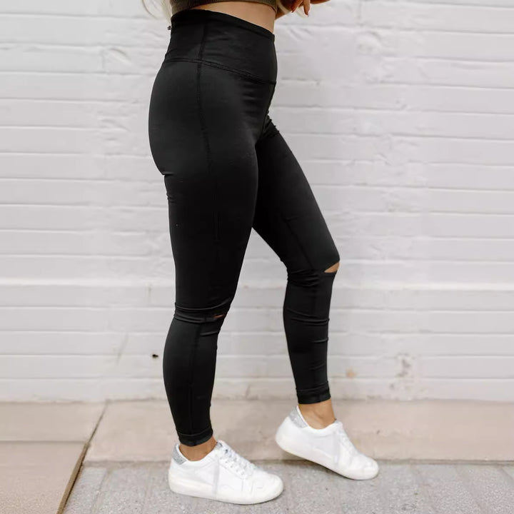 Damernas quiltade leggings med rivdetalj Eva Jonsson-Eva Jonsson