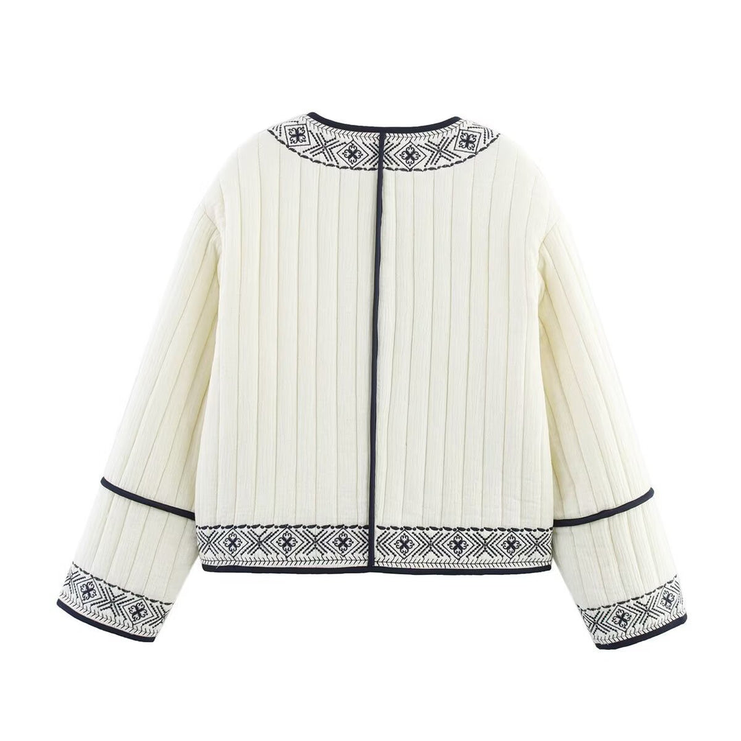 Damernas quiltade och broderade fritidsjacka Mirla-Eva Jonsson