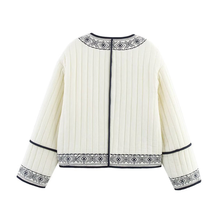 Damernas quiltade och broderade fritidsjacka Mirla-Eva Jonsson