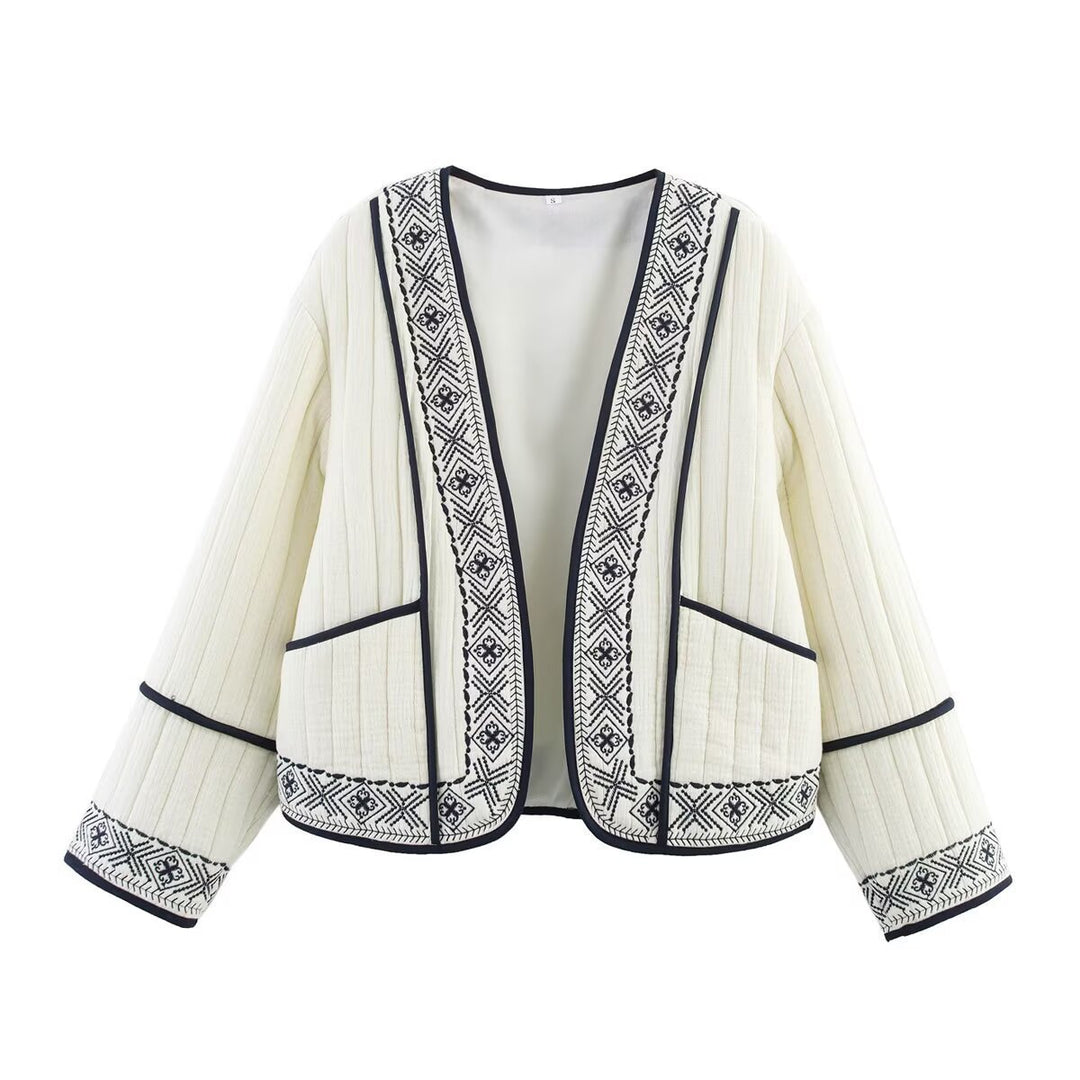 Damernas quiltade och broderade fritidsjacka Mirla-Eva Jonsson