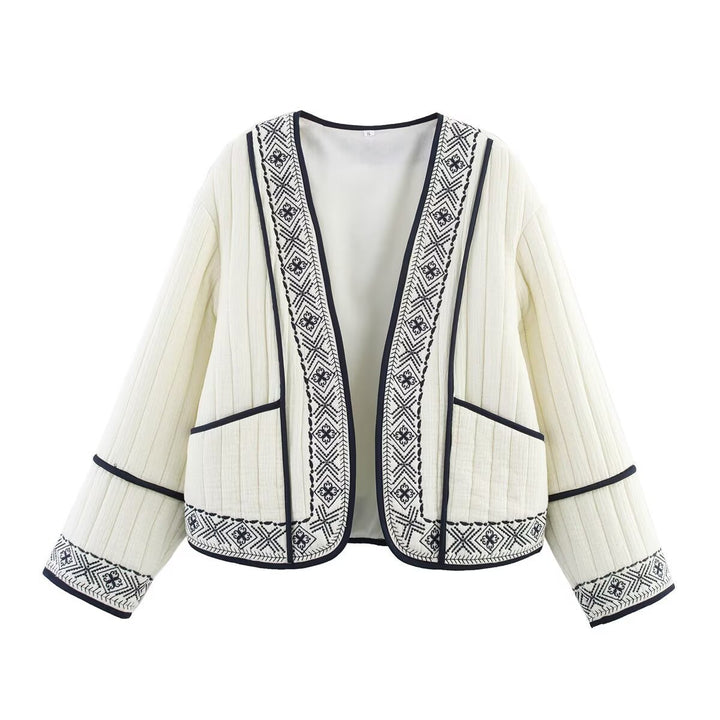 Damernas quiltade och broderade fritidsjacka Mirla-Eva Jonsson