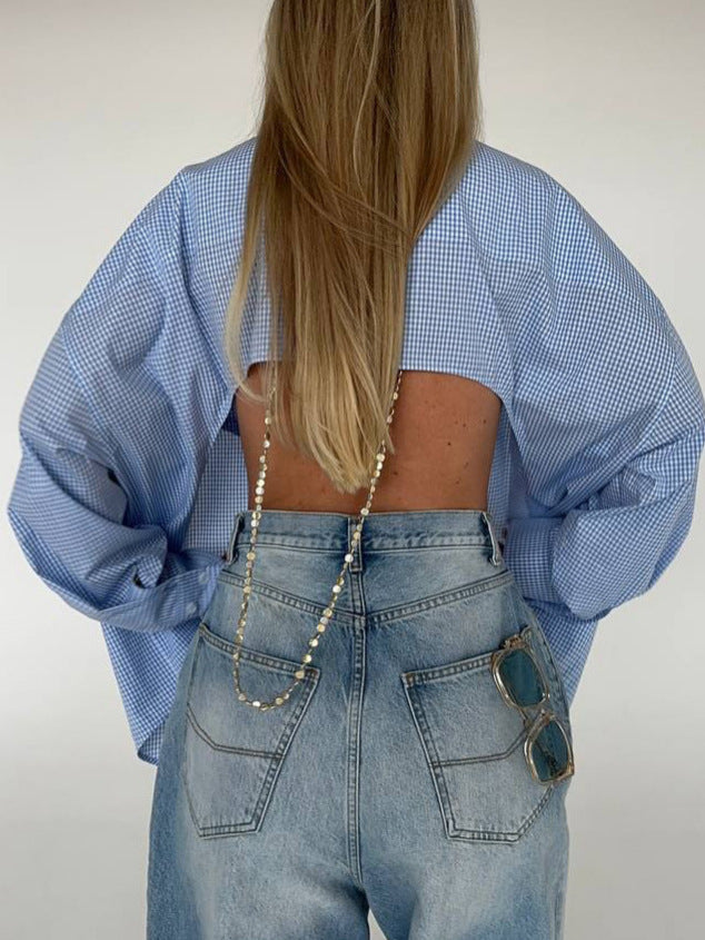 Damernas randiga oversized blus med unika knappdetaljer Eva Jonsson-Eva Jonsson