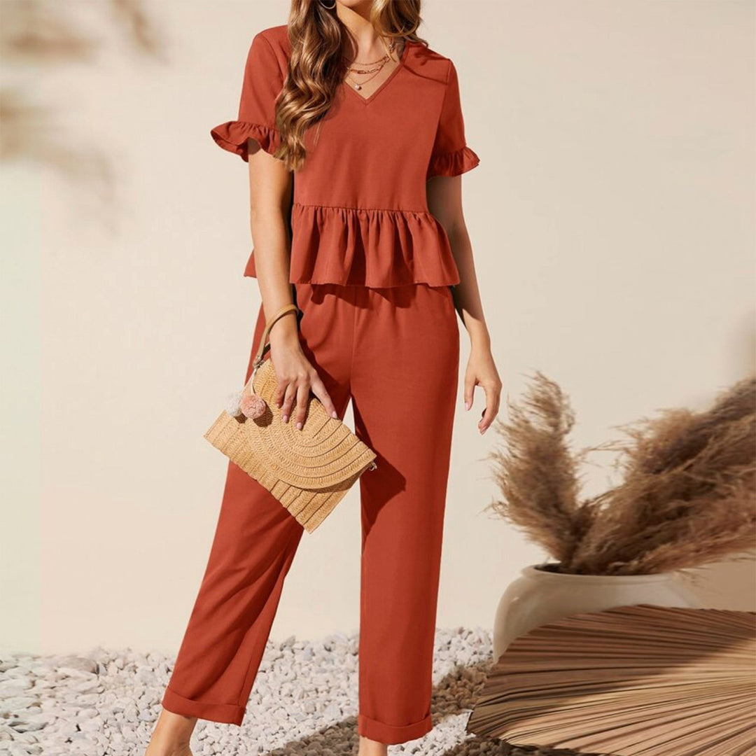 Damernas snygga Peplum-set med elastisk midjeresår och fickor Mirla-Eva Jonsson