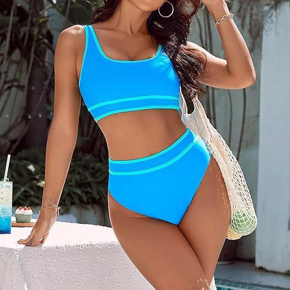 Damernas sportiga bikini-set med högt skuret underdel och sportig överdel Mirla-Eva Jonsson