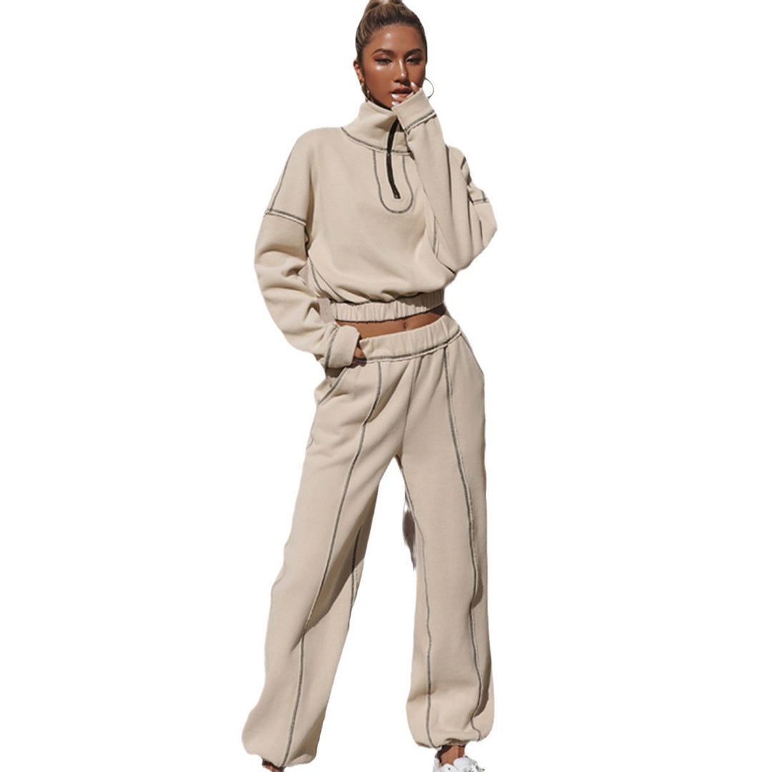 Damernas sportiga cropped fleece-top med halv dragkedja Eva Jonsson-Eva Jonsson