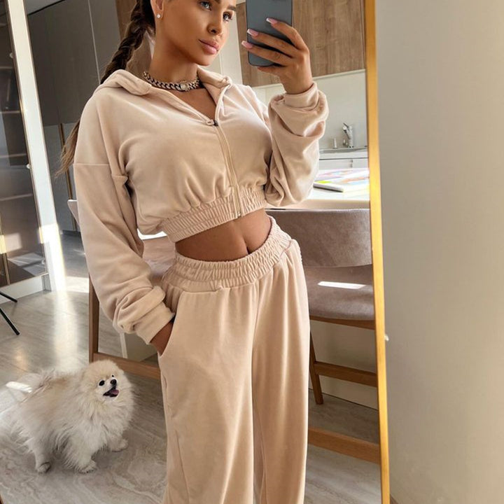 Damernas sportiga fleece-set med hög midja Eva Jonsson-Eva Jonsson