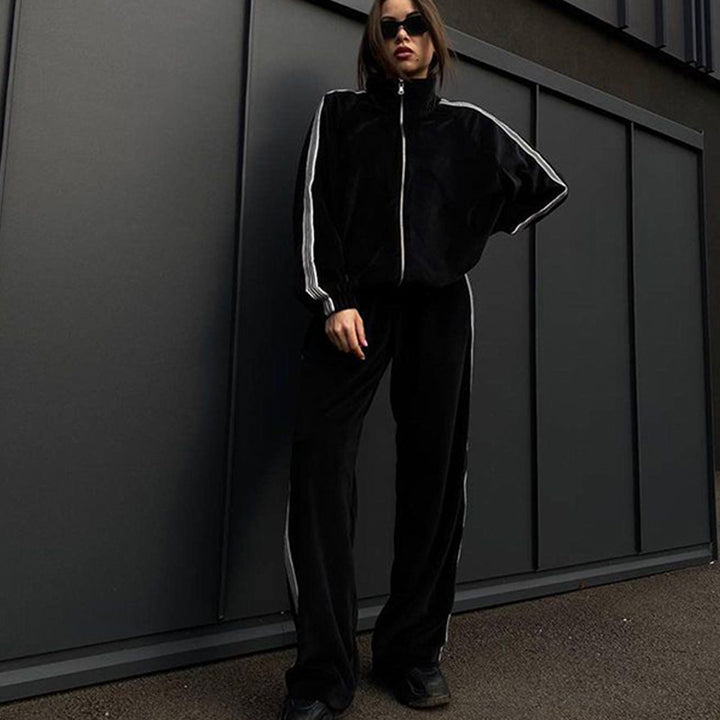 Damernas sportiga fleece-set med högkvalitativ blixtlås Mirla-Eva Jonsson