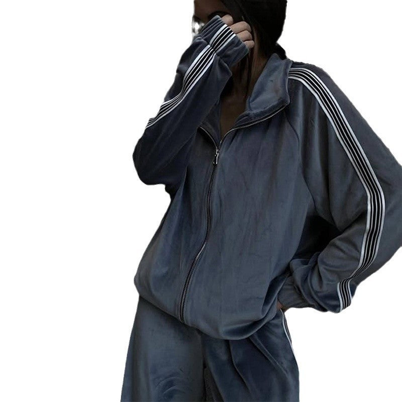 Damernas sportiga fleece-set med högkvalitativ blixtlås Mirla-Eva Jonsson