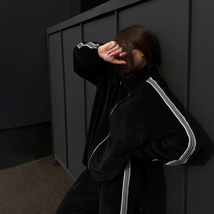 Damernas sportiga fleece-set med högkvalitativ blixtlås Mirla-Eva Jonsson