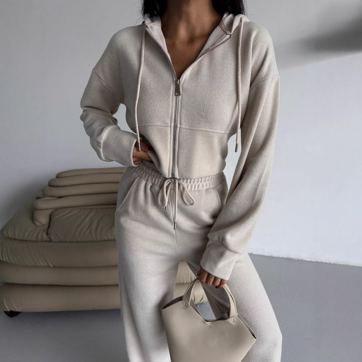 Damernas sportiga hoodie-jumpsuit med dragsko Eva Jonsson-Eva Jonsson