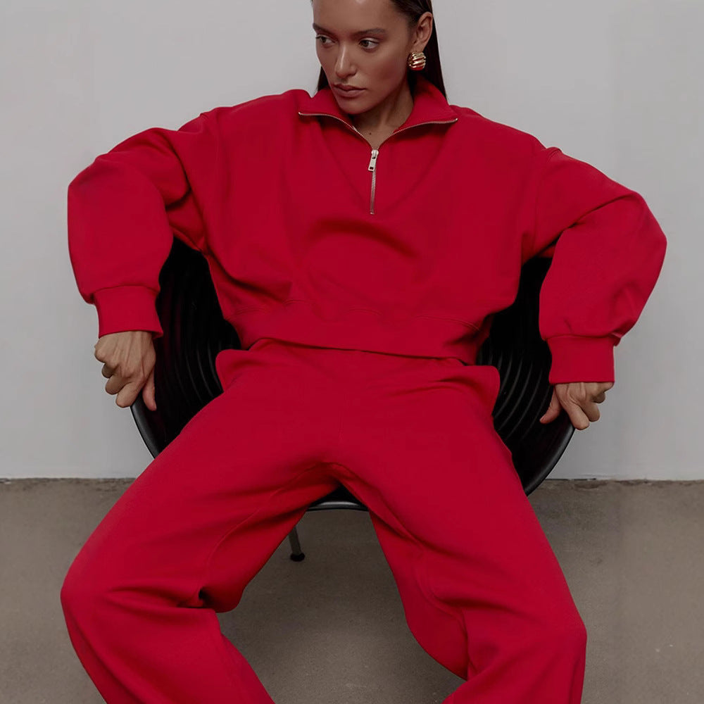 Damernas sportiga hoodie med halvvdragkedja Mirla-Eva Jonsson