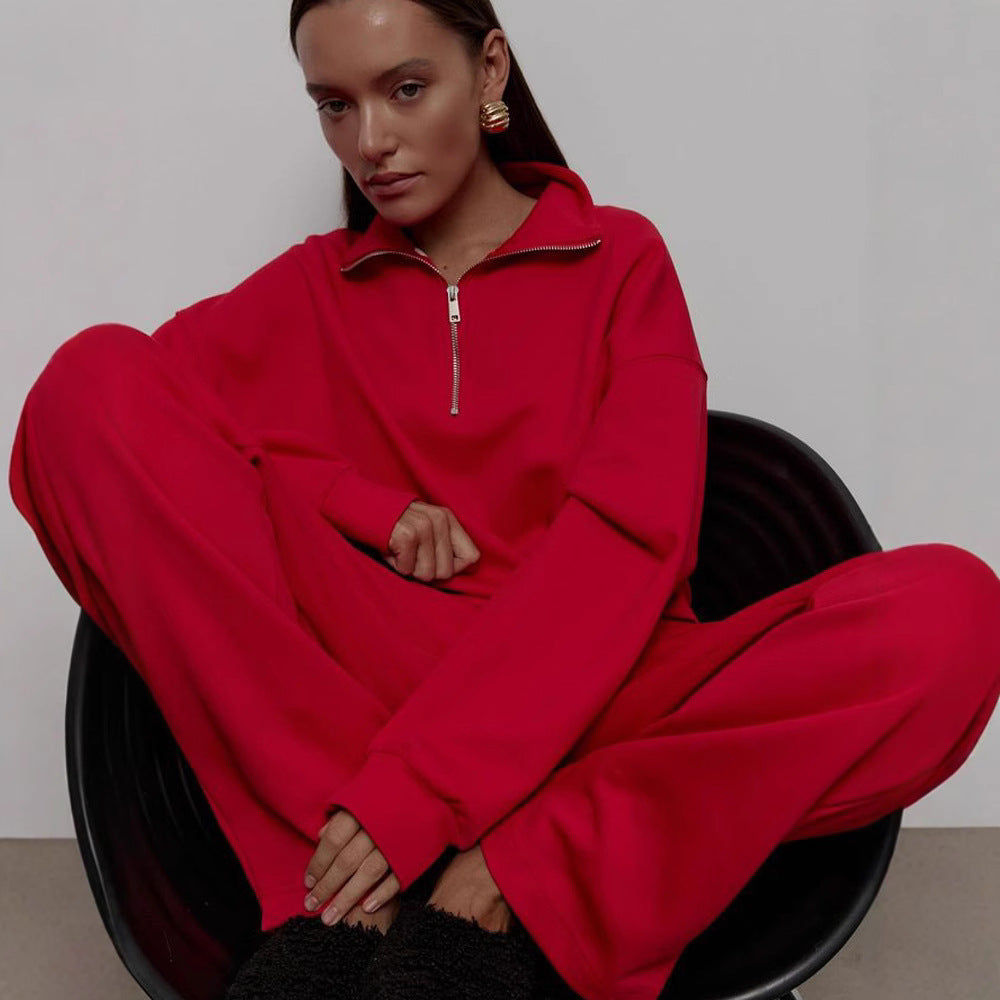 Damernas sportiga hoodie med halvvdragkedja Mirla-Eva Jonsson