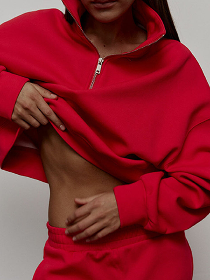 Damernas sportiga hoodie med halvvdragkedja Mirla-Eva Jonsson