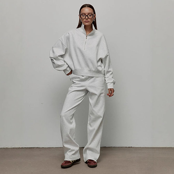 Damernas sportiga hoodie med halvvdragkedja Mirla-Eva Jonsson