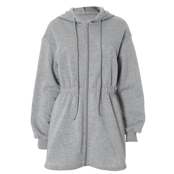 Damernas sportiga hoodiejacka med figursydd passform och dragkedja Mirla-Eva Jonsson