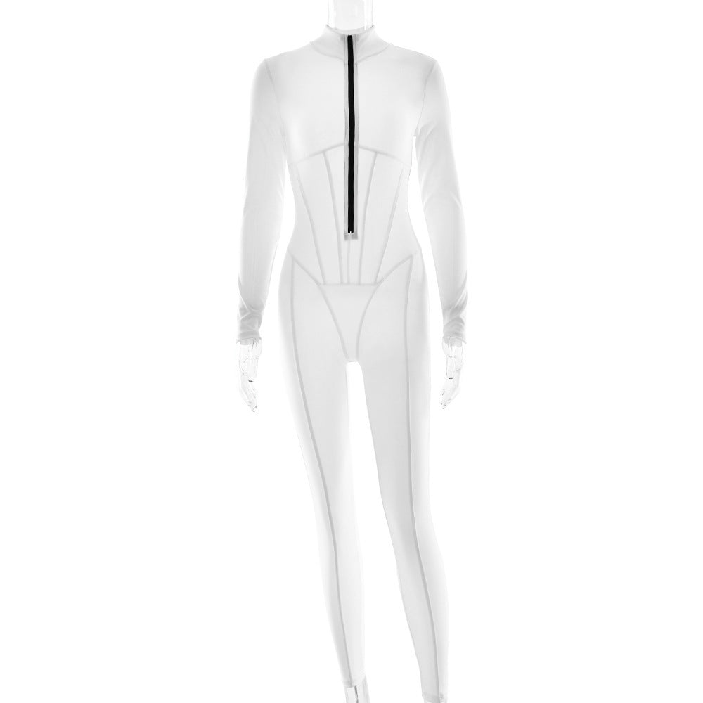 Damernas sportiga långärmad dräkt med högkvalitativ dragkedja och figursytt design Mirla-Eva Jonsson
