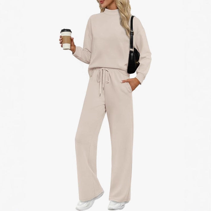 Damernas sportiga loungewear-set med hög krage och vida ben Eva Jonsson-Eva Jonsson